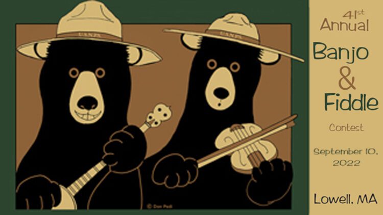 cartoon of two bears holding instruments